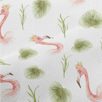 Flamingo And Tropical Plants Performance Linen