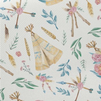 Hand Drawn Indian Tent Twill