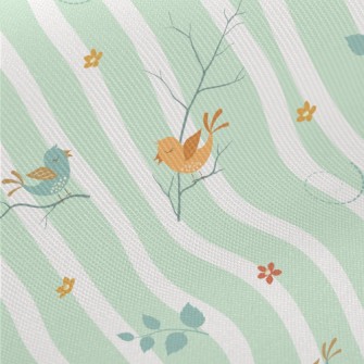 Spring Colorful Birds Twill