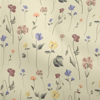 Vintage Hand Drawn Flowers Dobby