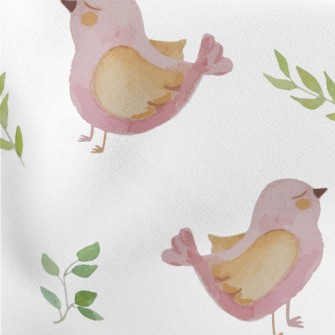 Pink Watercolor Bird Stretch Ponte
