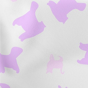 Pink And Purple Cat Silhouette Stretch Ponte