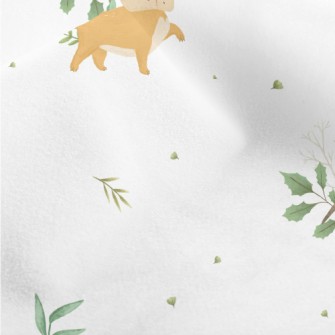 Christmas Elk And Fox Micro Fleece