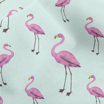 Hand Drawn Purple Flamingo Micro Fleece
