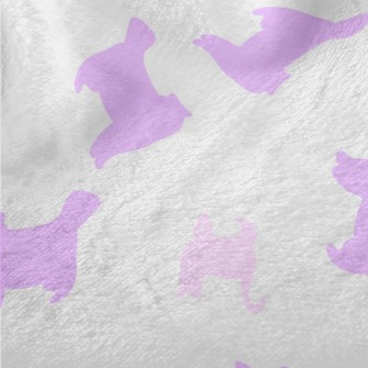 Pink And Purple Cat Silhouette Minky