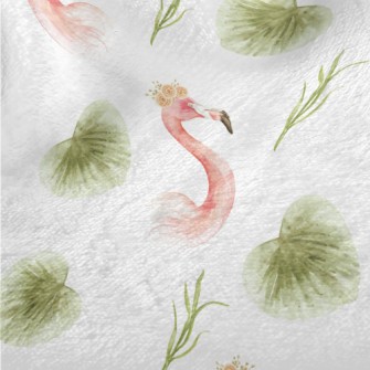 Flamingo And Tropical Plants Minky