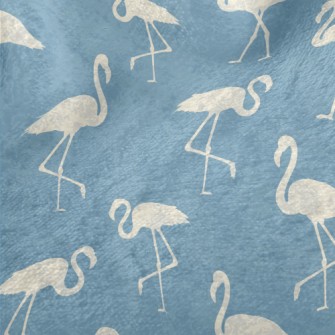 White Flamingo Silhouette Minky