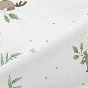 Christmas Elk And Fox Piqué