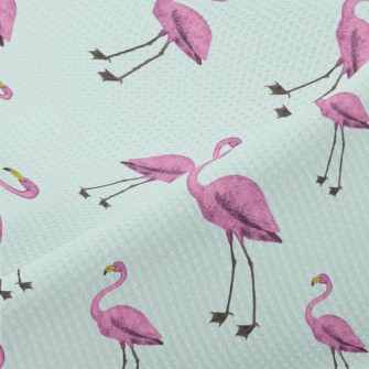 Hand Drawn Purple Flamingo Piqué