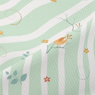 Spring Colorful Birds Piqué