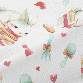 Cute Rabbit And Cake Piqué