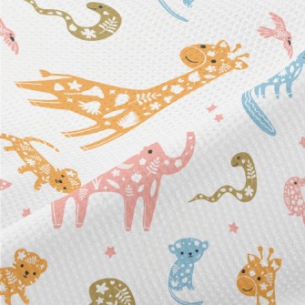 Plant Decoration Animals Piqué