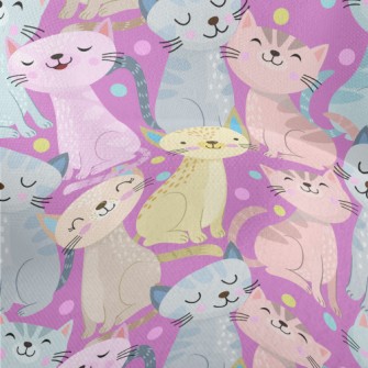 Colorful Pattern Kitten Lightweight Performance Linen