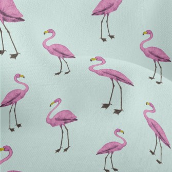 Hand Drawn Purple Flamingo Lightweight Performance Linen