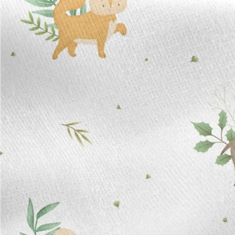 Christmas Elk And Fox Jersey Backed Fleece