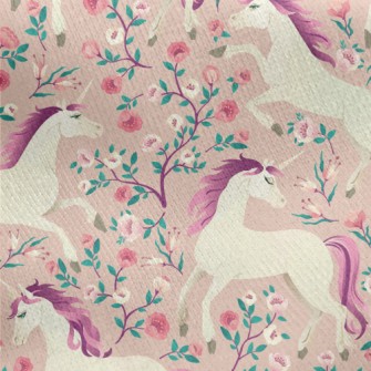 Vintage Fairytale Unicorn Jersey Backed Fleece