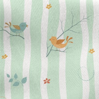 Spring Colorful Birds Jersey Backed Fleece