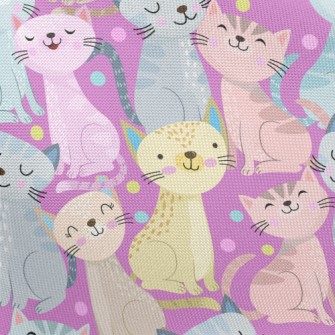 Colorful Pattern Kitten Pongee