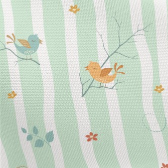 Spring Colorful Birds Pongee