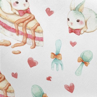 Cute Rabbit And Cake Pongee