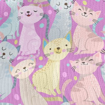 Colorful Pattern Kitten Stretch Jersey