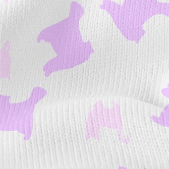Pink And Purple Cat Silhouette Stretch Jersey
