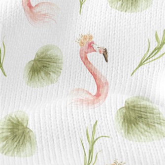 Flamingo And Tropical Plants Stretch Jersey