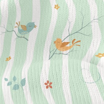 Spring Colorful Birds Stretch Jersey