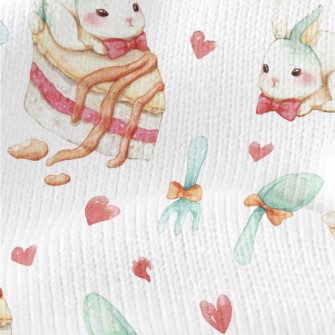 Cute Rabbit And Cake Stretch Jersey