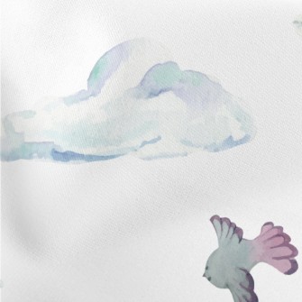Flying Birds In The Sky Lightweight Cotton Poplin