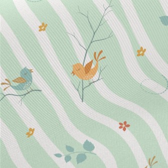 Spring Colorful Birds Midweight Cotton Poplin