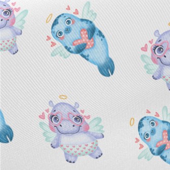 Valentine's Day Animal Cup Midweight Cotton Poplin