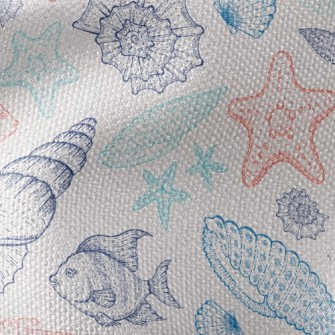 Coral Reef Shell Fish Waterproof Canvas