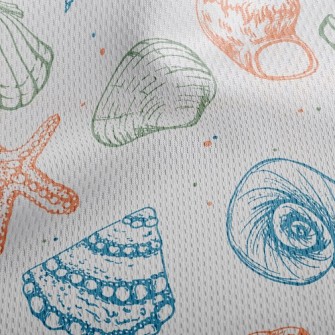 Starfish And Various Shellfish Athletic Mesh Flat Back