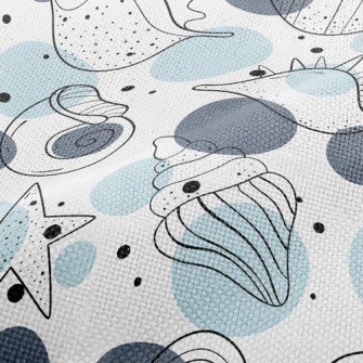 Simple Depiction Of Seashells Performance Linen