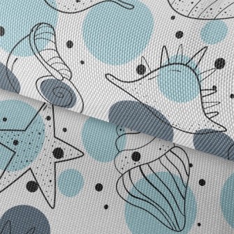 Simple Depiction Of Seashells Waterproof Oxford