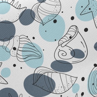 Simple Depiction Of Seashells Twill