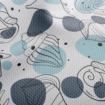 Simple Depiction Of Seashells Athletic Mesh Flat Back