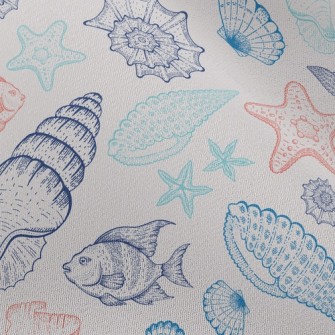 Coral Reef Shell Fish Chiffon