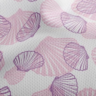 Pink Scallops Athletic Mesh Flat Back