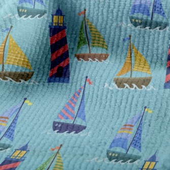 Lighthouse And Dotted Sailing  Terry