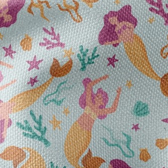 Mermaid Seaweed Starfish Waterproof Canvas