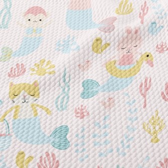 Animal Turns Into Mermaid Birdseye Piqué
