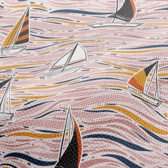Hand Drawn Sailboat Performance Linen