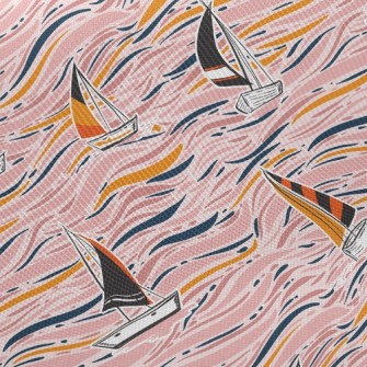 Hand Drawn Sailboat Twill