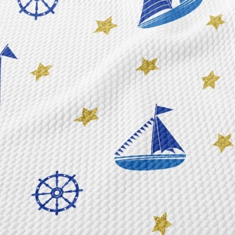 Sequin Star Sailing Ship Birdseye Piqué
