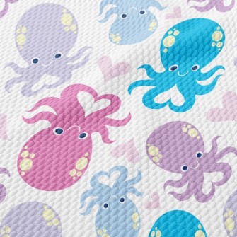 Playful Loving Octopus Birdseye Piqué