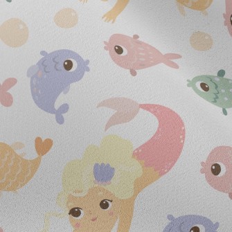 School Of Fish And Mermaid Chiffon