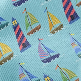 Lighthouse And Dotted Sailing  Standard Corduroy