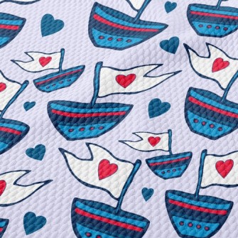 Love Flag Sailboat Birdseye Piqué